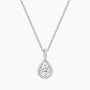 teardrop, cz necklace, silver necklace, cubic zirconia, sterling silver necklaces, anniversary necklace, layered necklace