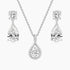 bridal set, bridal earrings, teardrop necklace for women, sterling silver necklace, silver gemstone necklace, cubic zirconia necklace, cz necklace, dainty necklace, teardrop, necklace and earrings set, sets bridal jewelry, wedding jewelry sets, affordable wedding ring set, wedding jewelry sets for bride