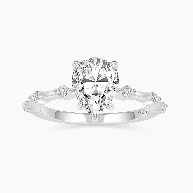 eamti S925 Pear Cut Engagement Ring