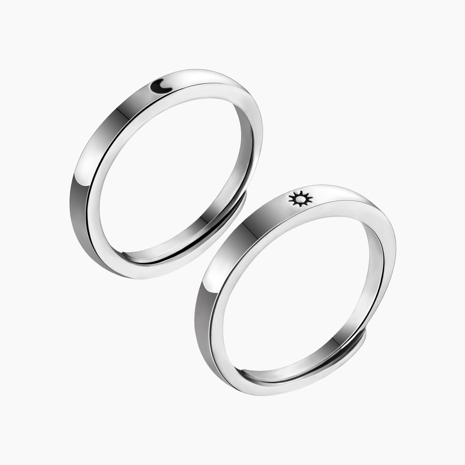 Celestial Sun & Moon Sterling Couple Ring