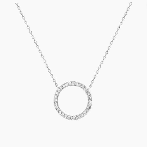 14K Plated Halo Necklace