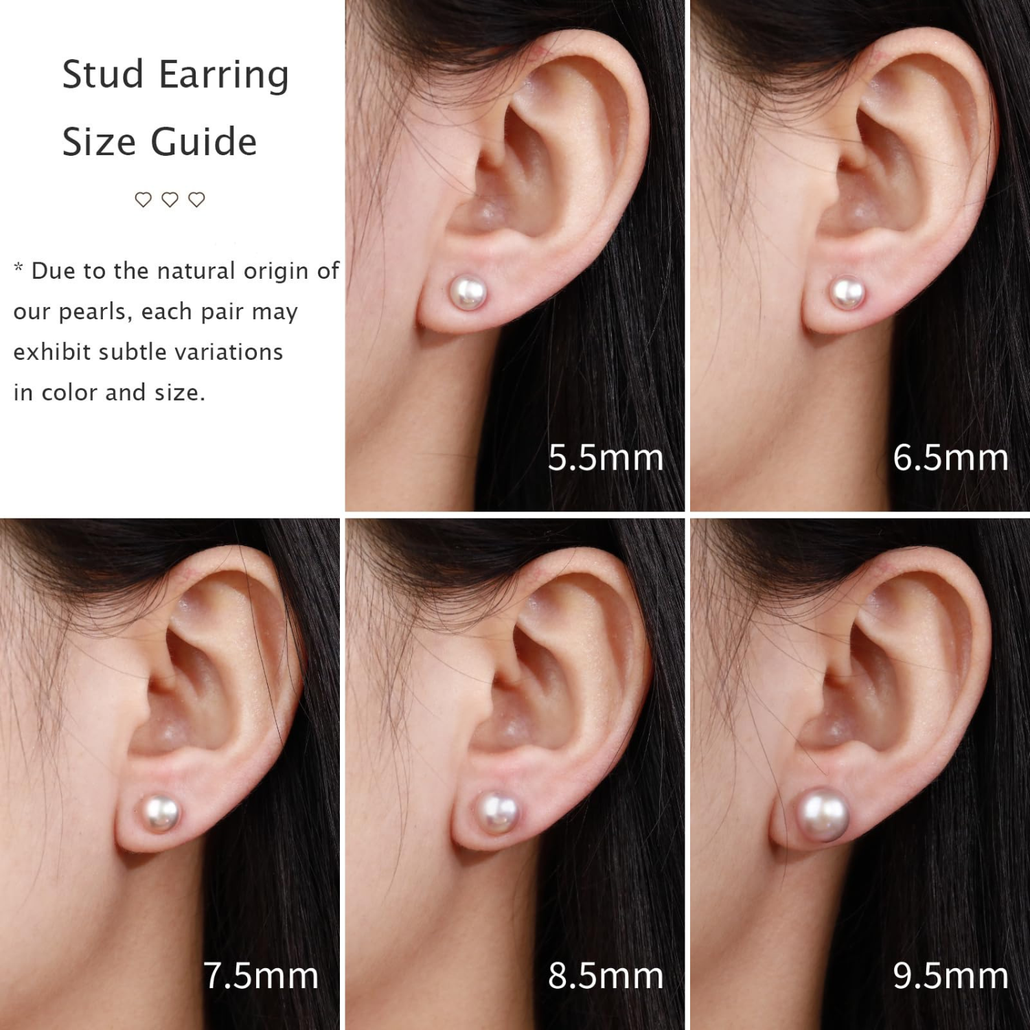 Purple Freshwater Pearl Stud Earrings 9mm - Main Image