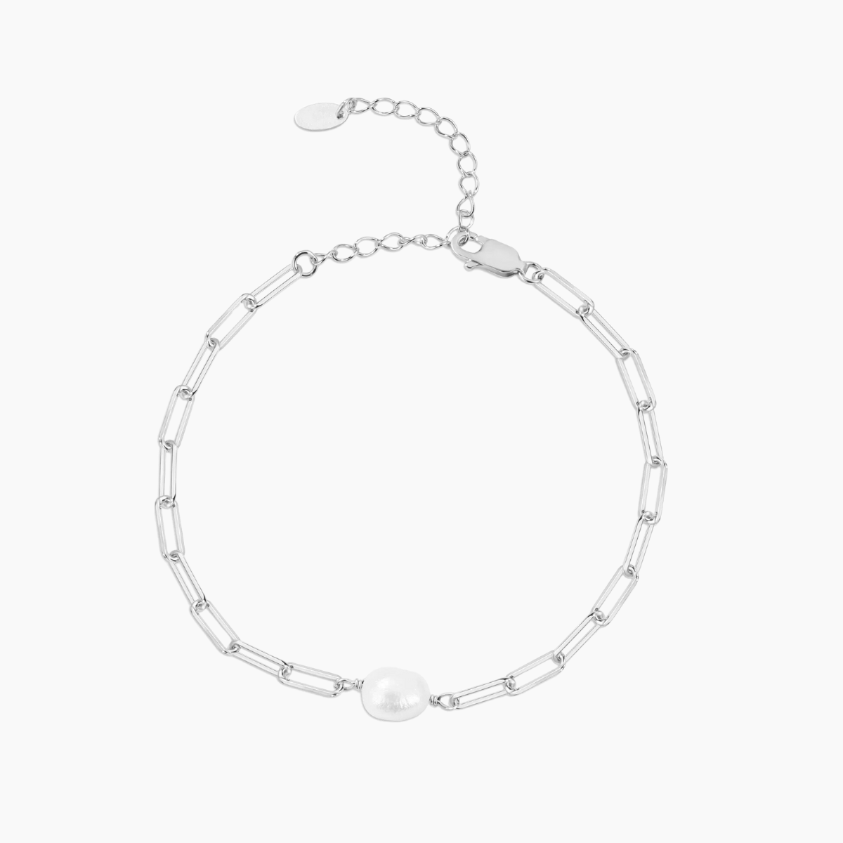 link bracelet, pearl bracelet, mom bracelet