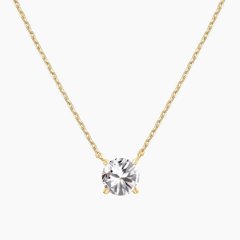 solitaire necklace for women, sterling silver necklace, silver gemstone necklace, cubic zirconia necklace