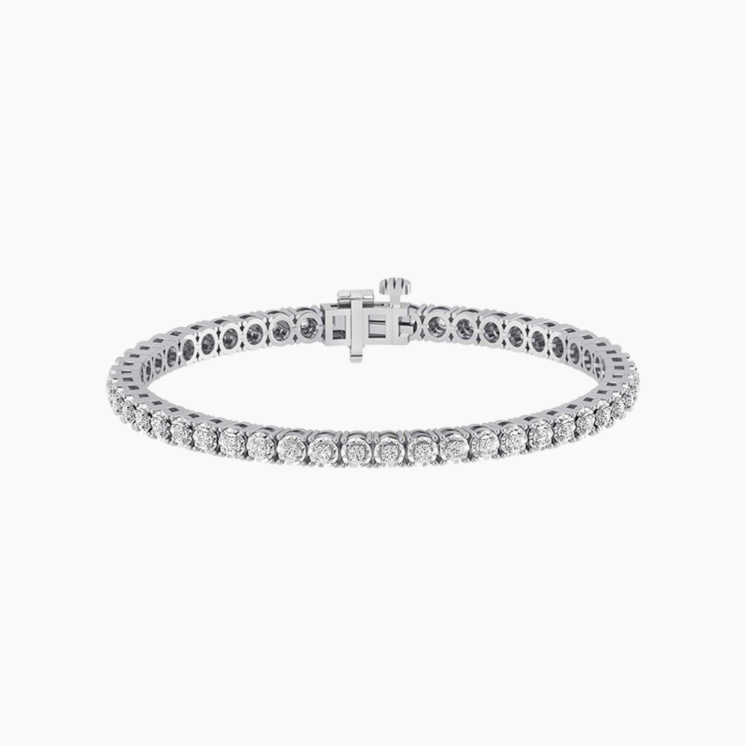 Bracciale tennis a maglie circolari in argento 925