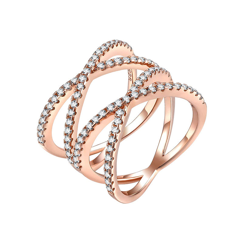 Sterling Silver Multi Criss Cross Stacking Rings