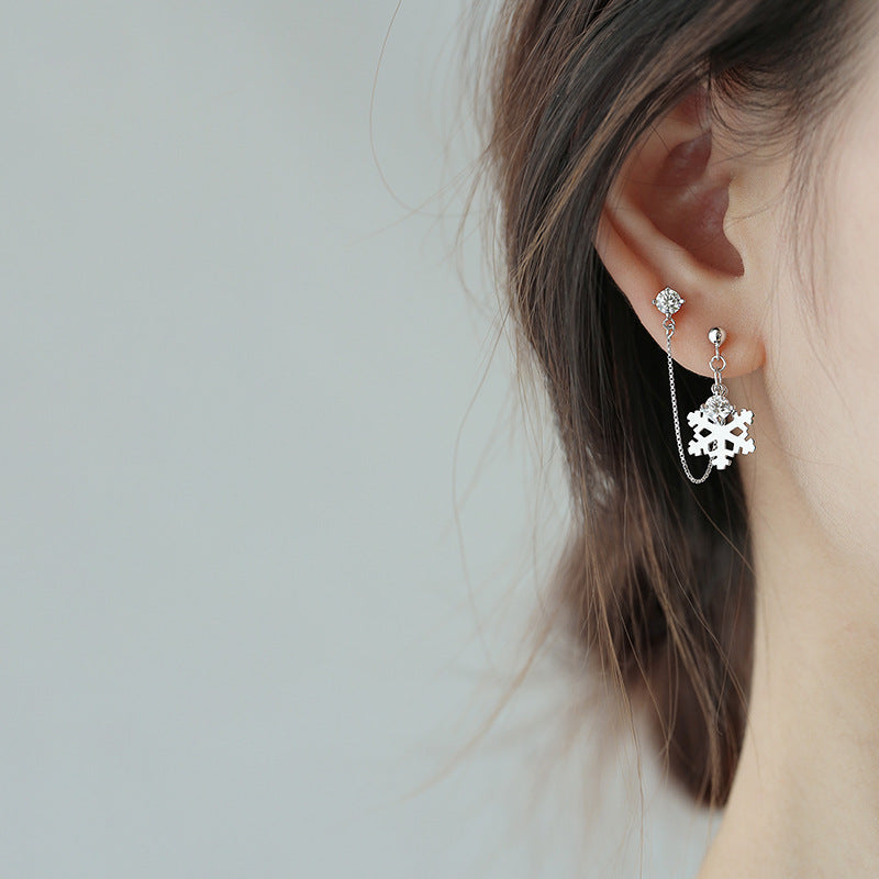 Orecchini con fiocco di neve in argento sterling 925