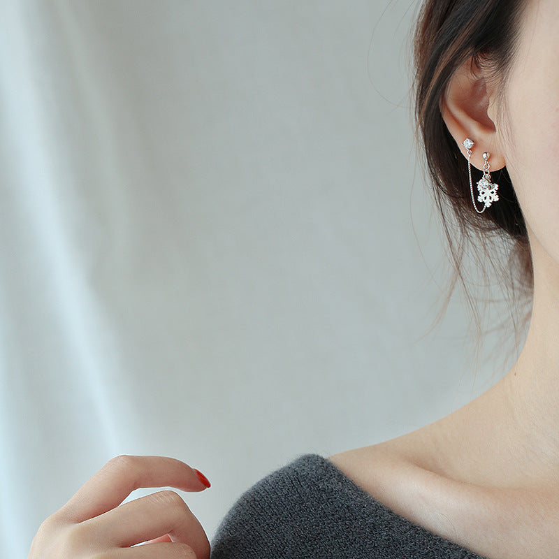 Orecchini con fiocco di neve in argento sterling 925