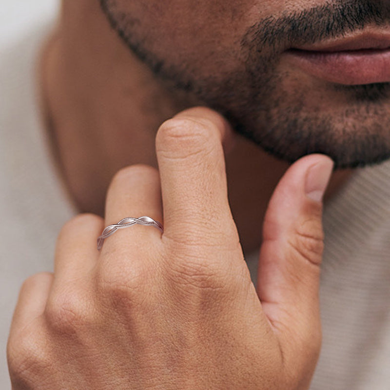 inexpensive promise ring, cheap wedding ring for him, cheap wedding rings for men, his hers wedding rings, silver knot chain ring, mens wedding rings bands