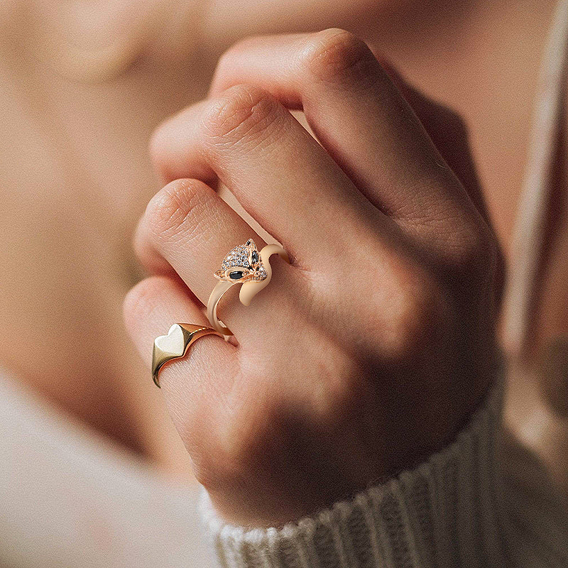 gold plated rings; fox rings; Eamti;