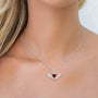 heart pendant necklace, silver necklace for women, gemstone heart necklace, eamti necklace