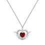 heart pendant necklace, silver necklace for women, gemstone heart necklace, eamti necklace
