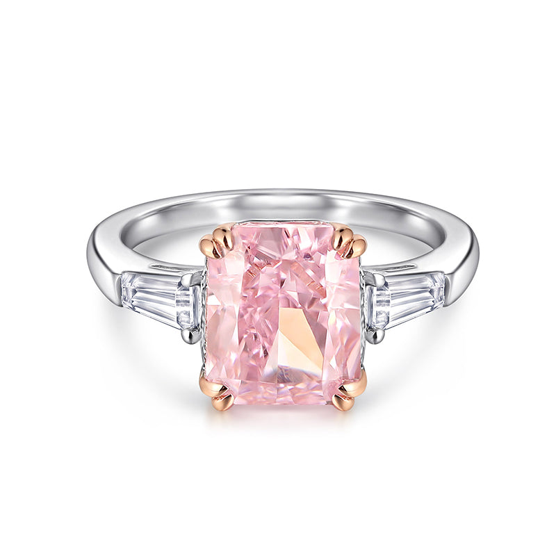 pink baguette rings; affordable wedding rings; Eamti;