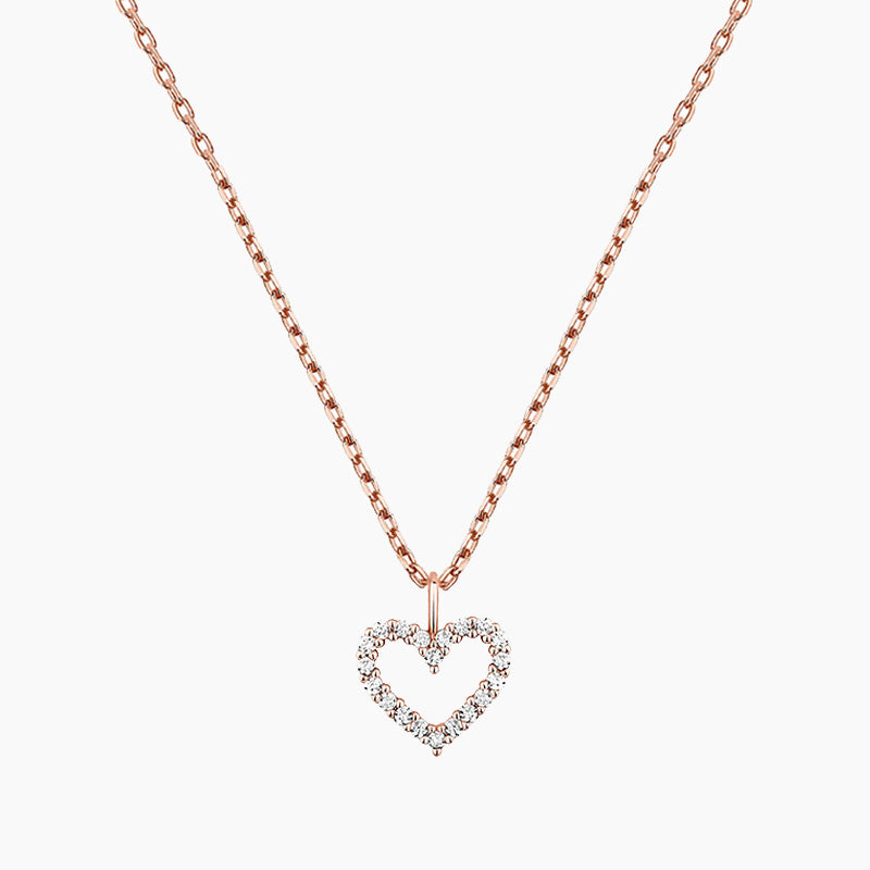 heart pendant necklace, silver heart necklace, S925 silver necklace, eamti necklace