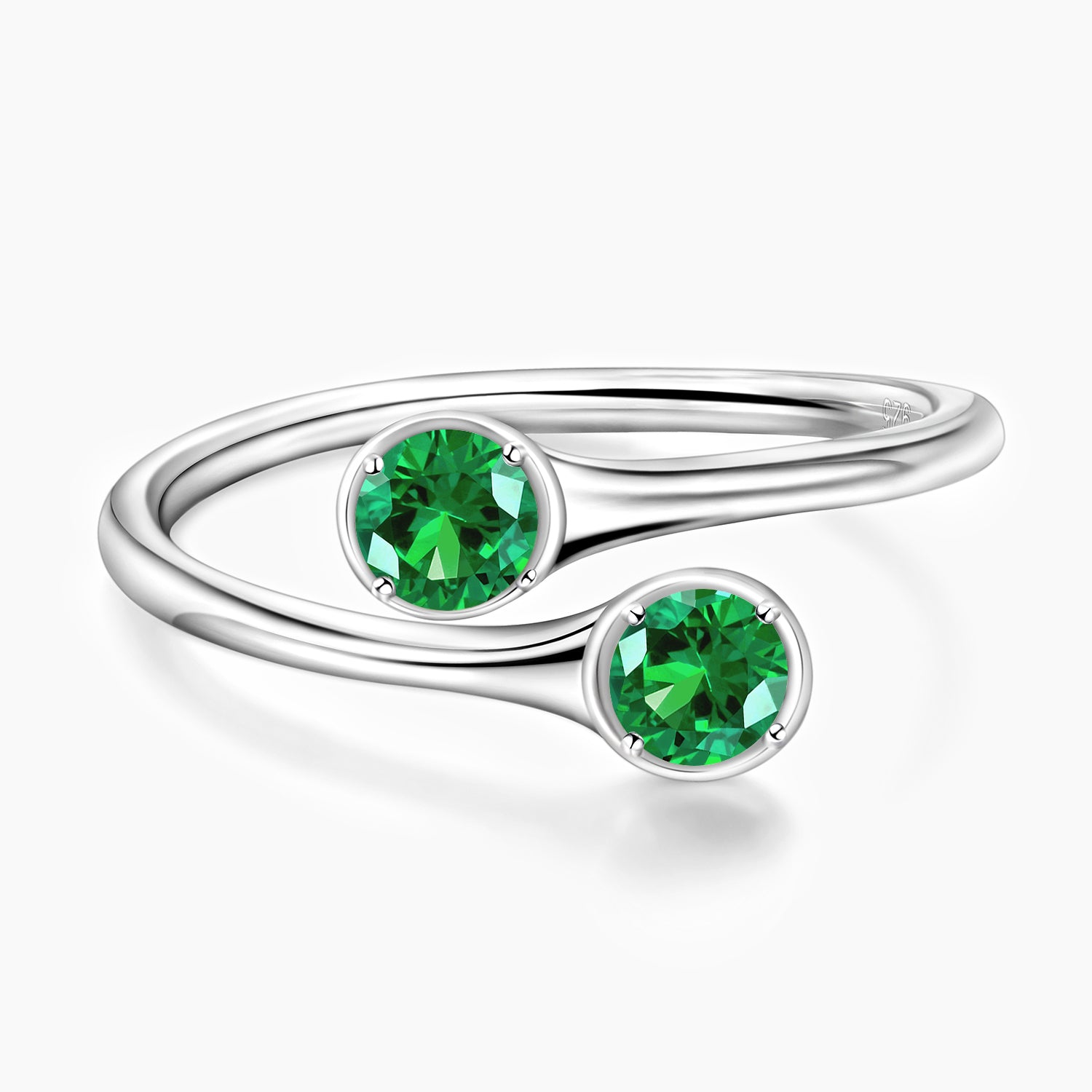 may birth stone, birthstone rings, two stone, cubic zirconia