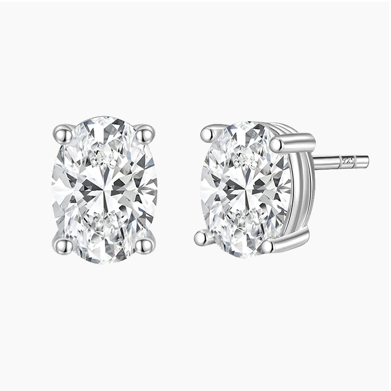 925 Sterling Oval Stud Earrings