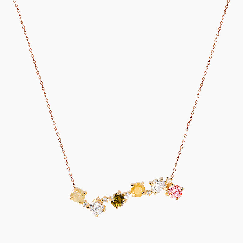 925 Sterling Multicolor Stone Necklace