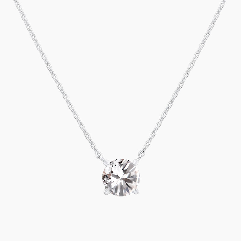 solitaire necklace for women, sterling silver necklace, silver gemstone necklace, cubic zirconia necklace