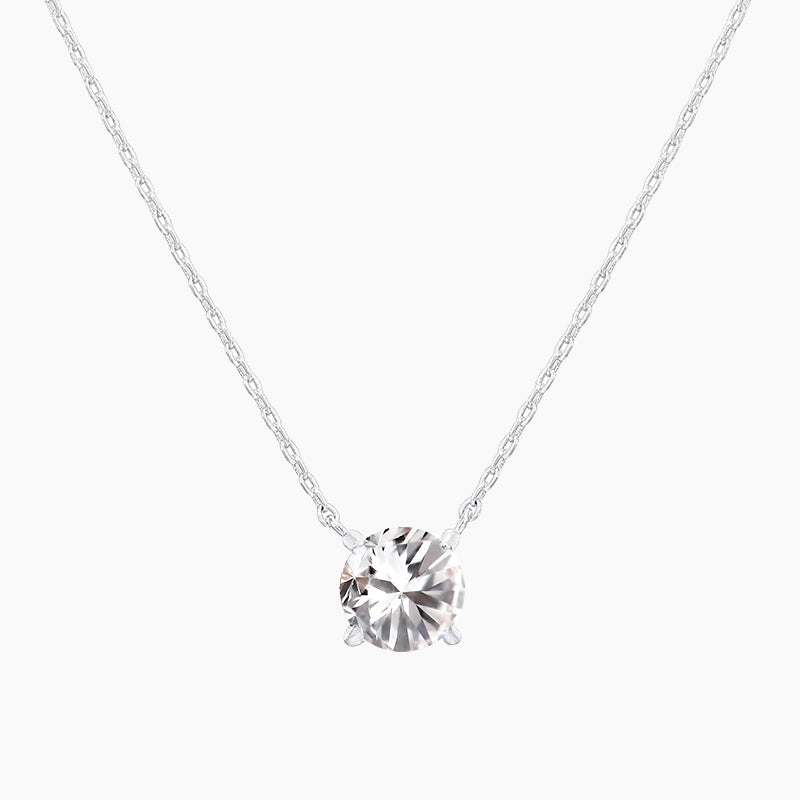 solitaire necklace for women, sterling silver necklace, silver gemstone necklace, cubic zirconia necklace