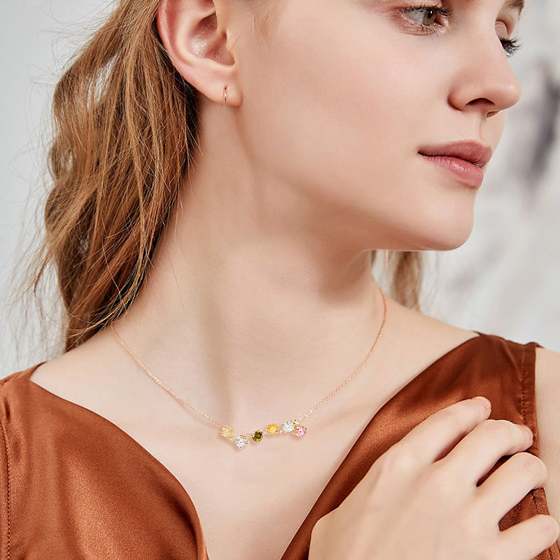 Collana in Argento 925 con Pietre Multicolor