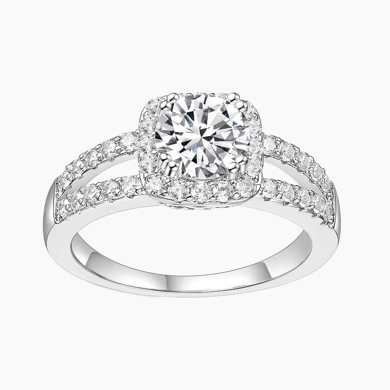 925 Sterling Round Cut Cubic Zirconia Bridal Engagement Ring