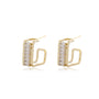 fashion square gem earrings; unique jewelry; Eamti;