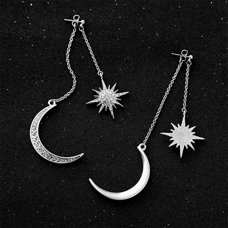 Orecchini pendenti con luna e stella