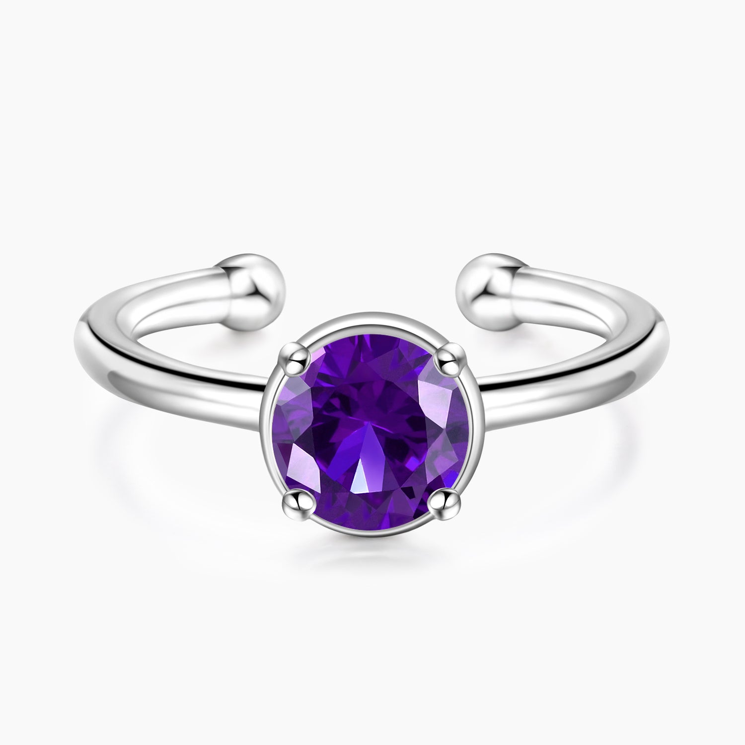 february birth stone, amethyst stone, cheap rings, stacked wedding rings, two stones