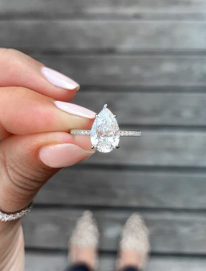 pear engagement ring; quality engagement rings; wedding rings; Eamti;