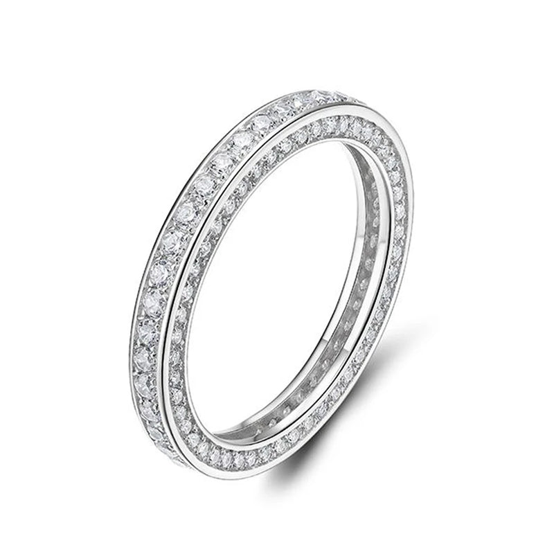 full eternity rings, cubic zirconia paved rings, eternity wedding rings, cheap wedding rings for women, mimimalist wedding rings