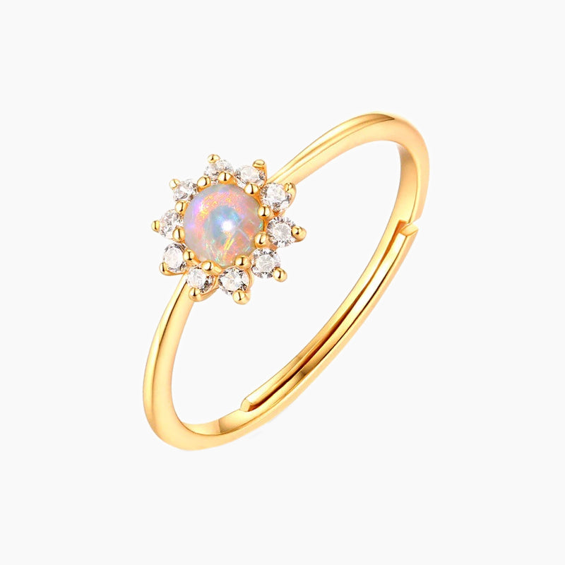 Anello aperto con opale di girasole