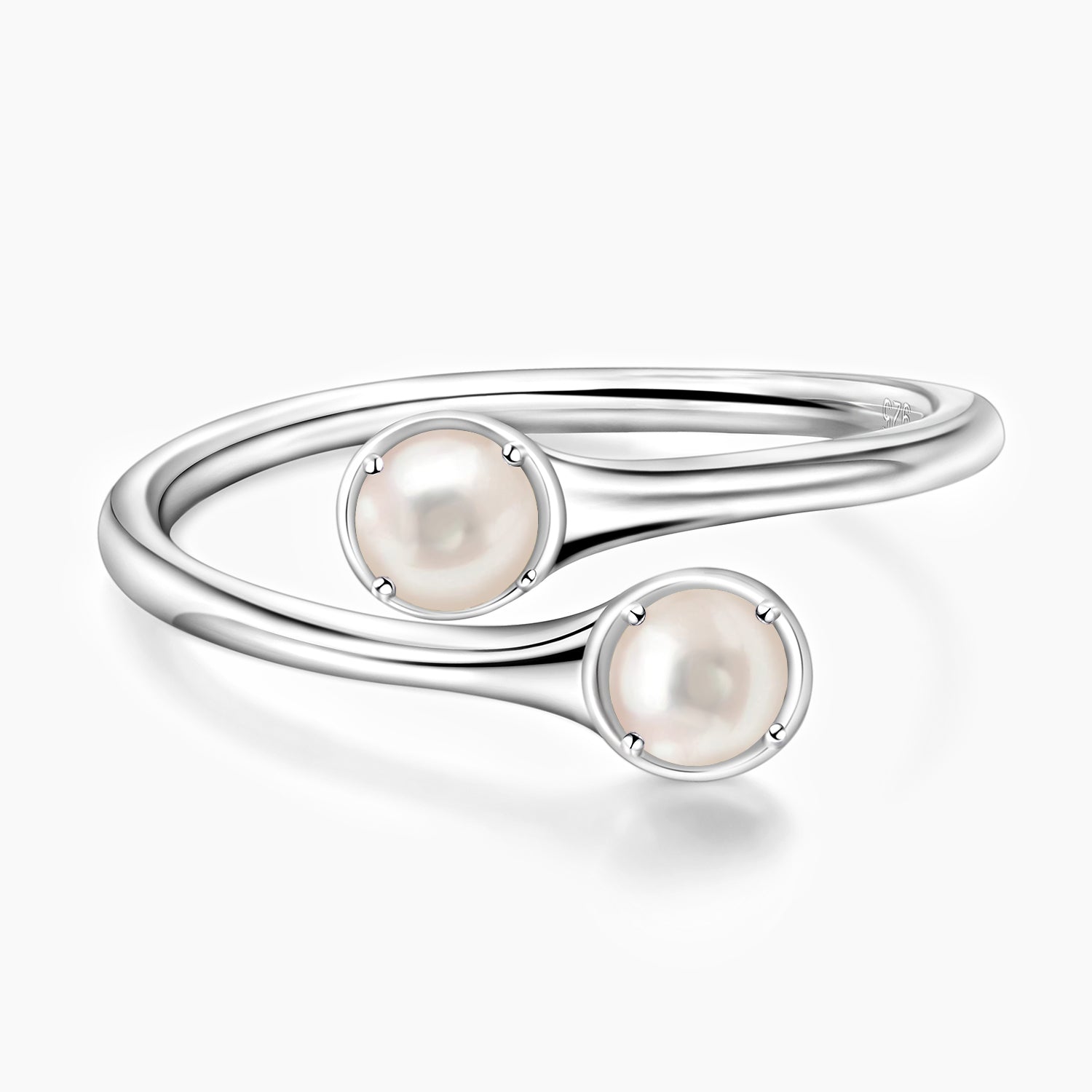pearl birthstone, june birthstone, cheap rings, stacked wedding rings, two stones
