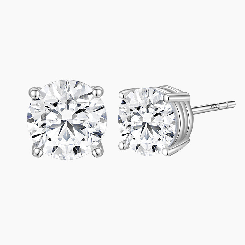 Sterling Round Cut Post Earrings