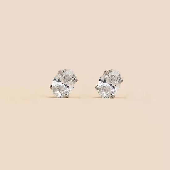 unique stud earrings; 925 pure oval stud earrings; Eamti;