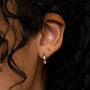 silver huggie, huggie earrings, hoop huggie, huggie for women