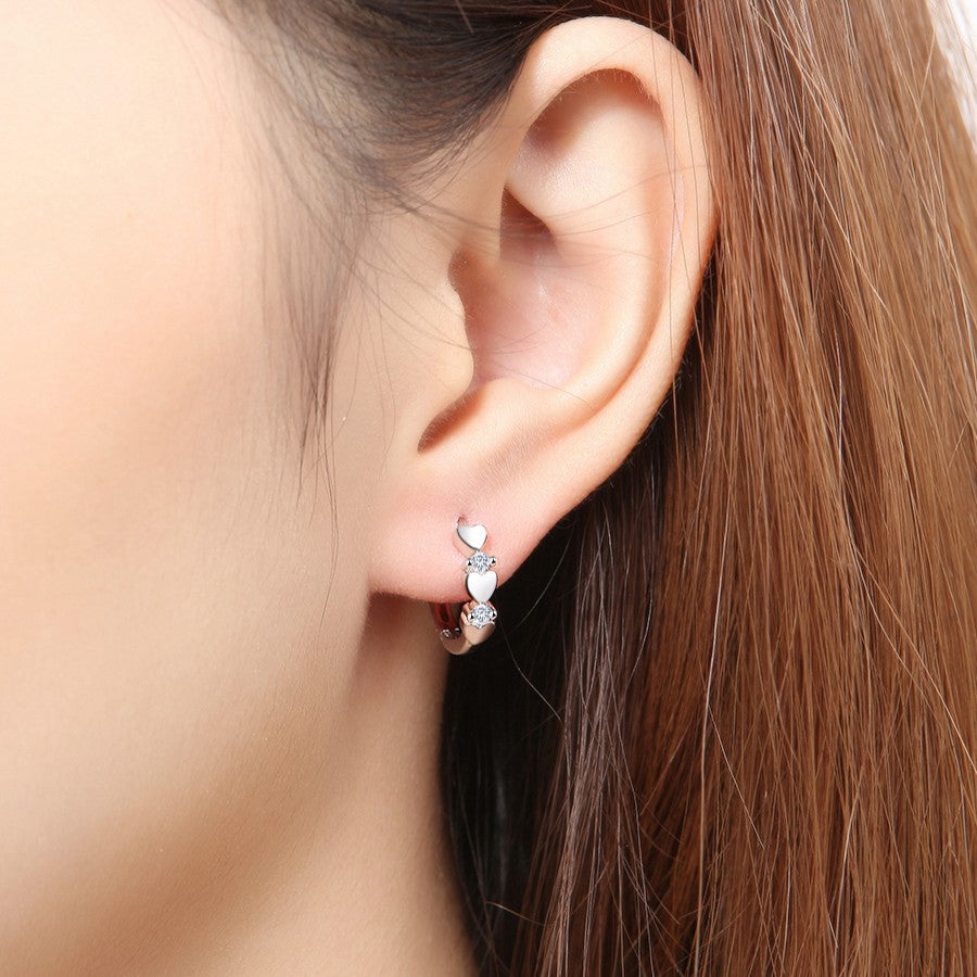 Heart-shaped Zirconia Earrings