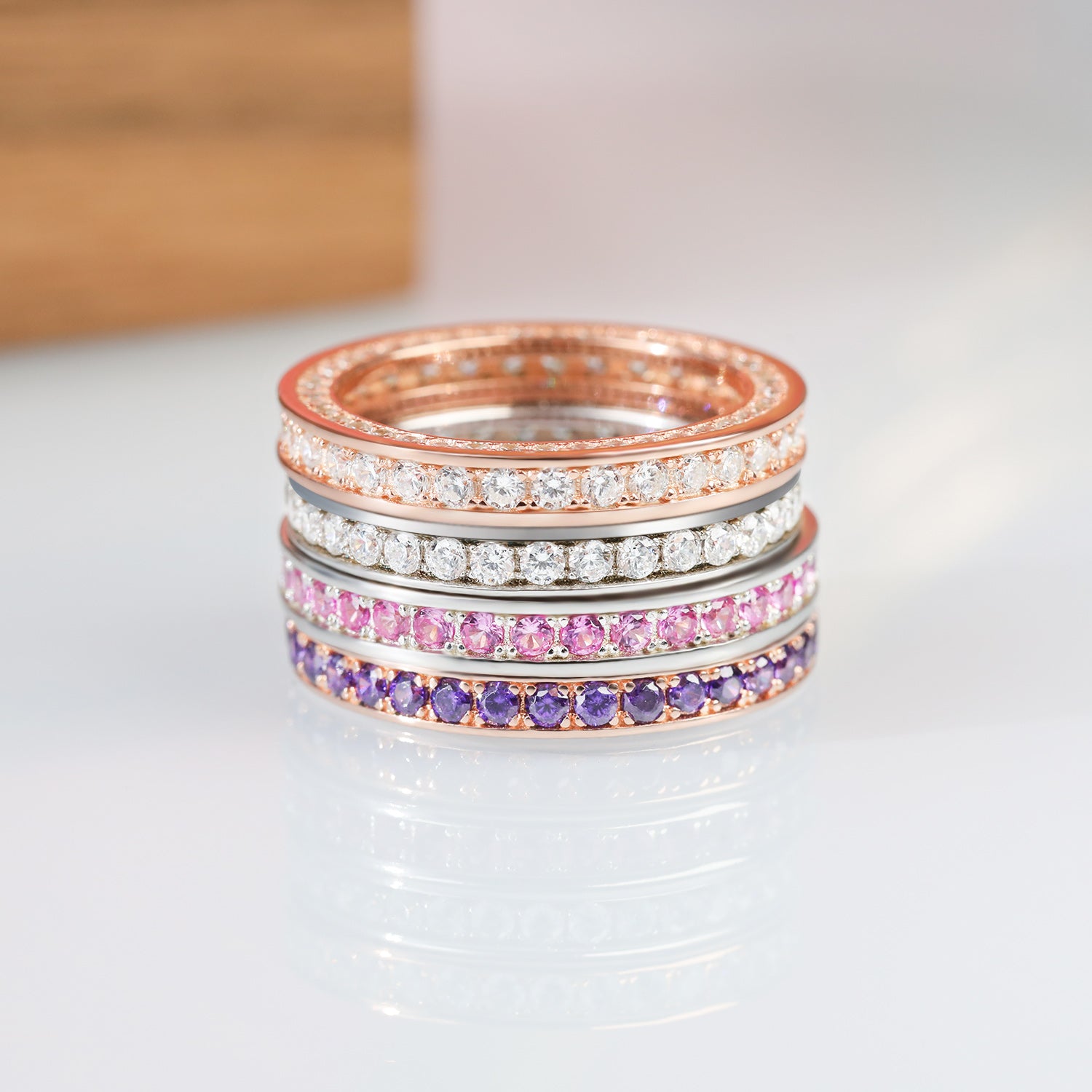 full eternity rings, cubic zirconia paved rings, eternity wedding rings, cheap wedding rings for women, mimimalist wedding rings