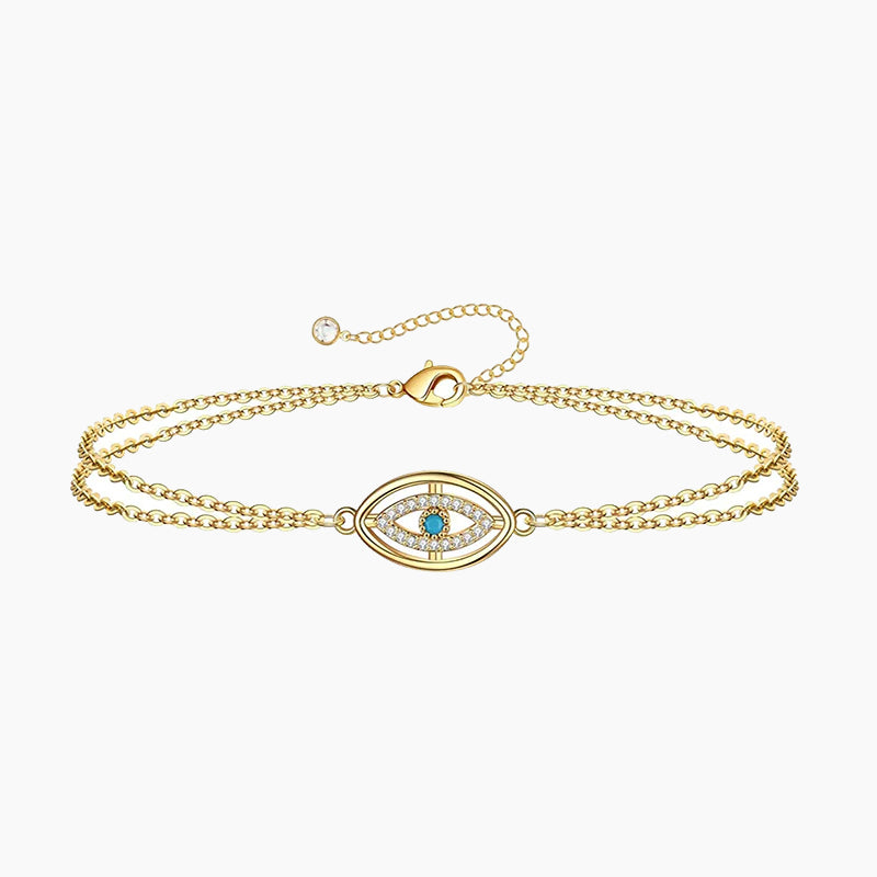 amulet bracelet, demon eye, sterling silver 