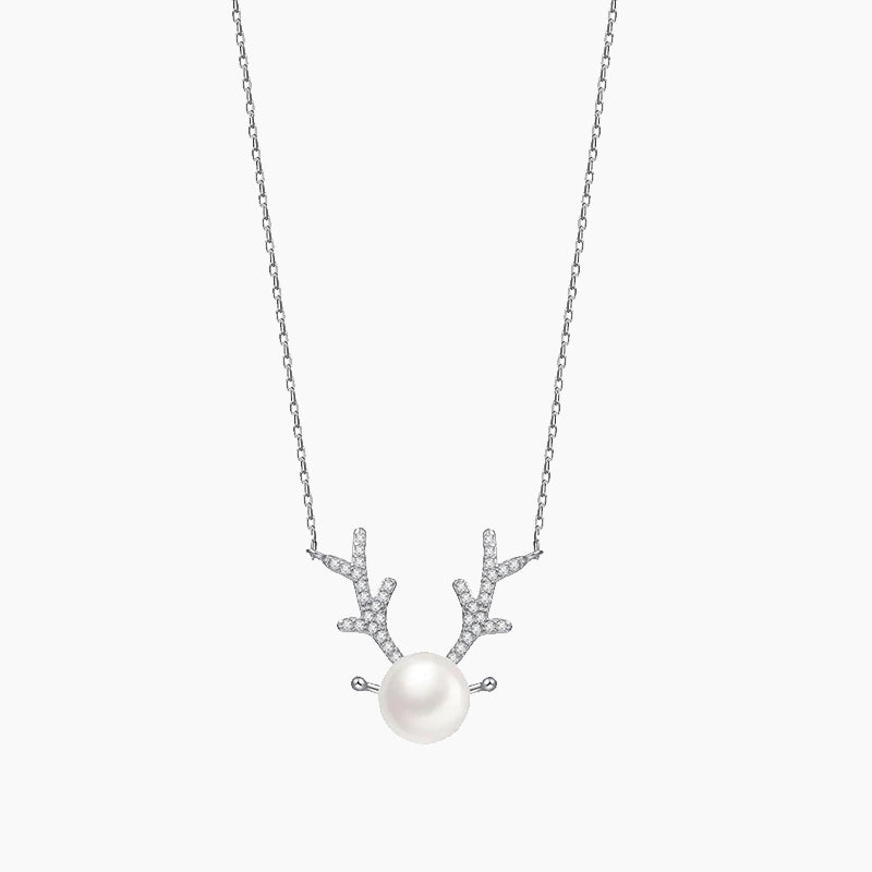 Antlers Pearl 925 Necklace Clavicle Chain