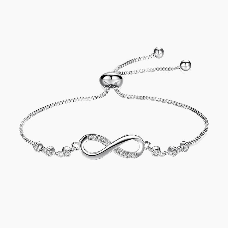 infinity bracelet, cubic zirconia, sterling silver bracelet, affordable jewelry