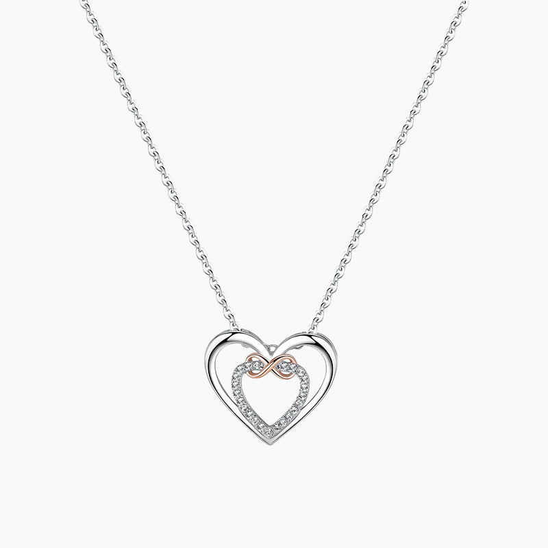 925 Sterling Double Heart Shaped Necklace