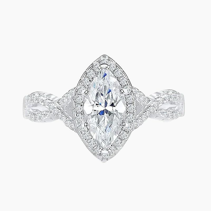 Twist Marquise Gems Ring Sterling
