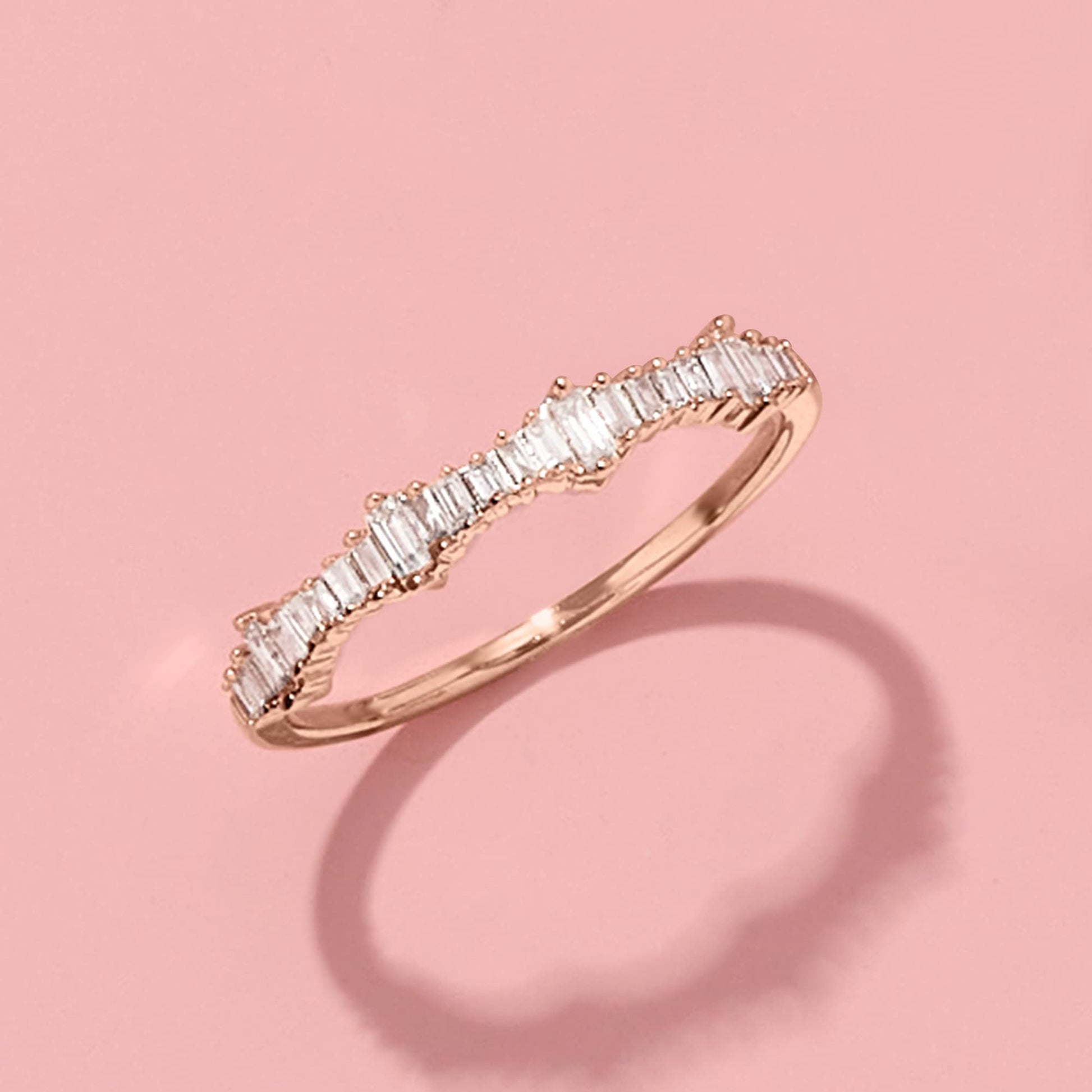 baguette cut, cubic zirconia ring, stackable ring, affordable jewelry for woman, cheap ring under $50, sterling silver wedding ring