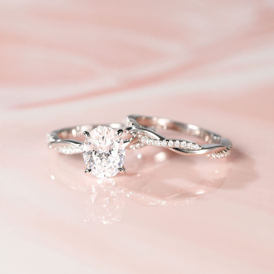 oval engagement rings, cubic zirconia engagement rings, cz engagement rings, unique wedding ring sets, cheap wedding ring sets, oval rings