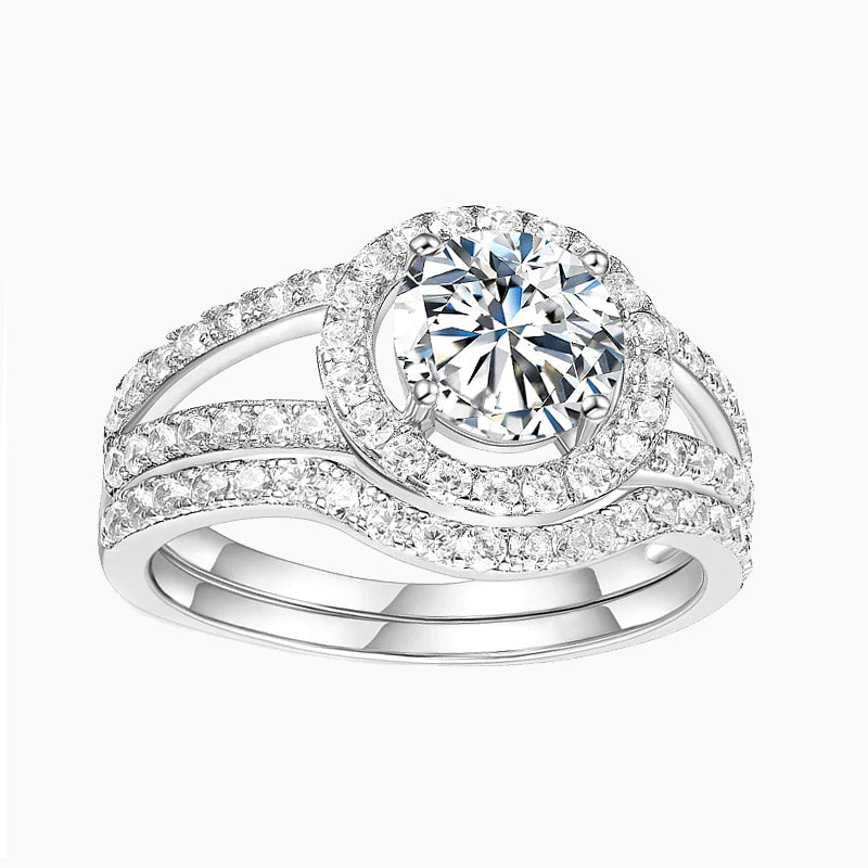 round cut bridal set; stunning rings; cz rings; Eamti;