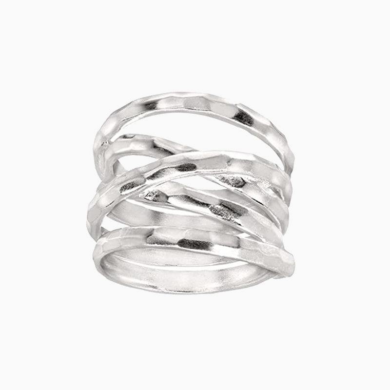 Wrapped Up Woven Overlapping Textured Band Ring