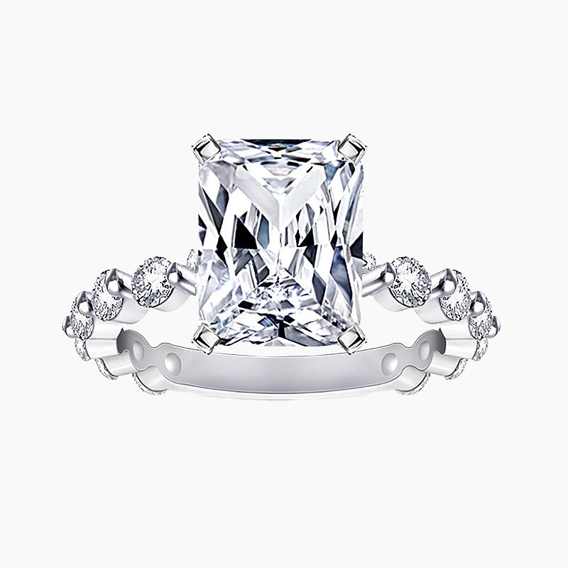 stunning rings for women; sterling silver rings; Eamti, cubic zirconia ring, stackable ring, affordable jewelry for woman, cheap ring under $50, radiant cut, radiant cut rings