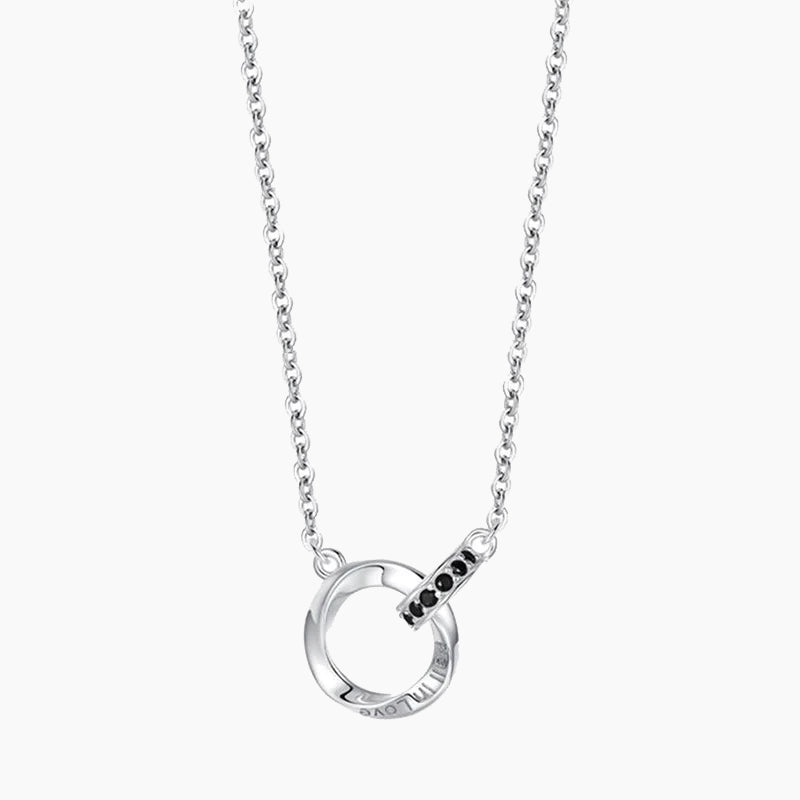 925 Sterling Mobius Double Ring Necklace