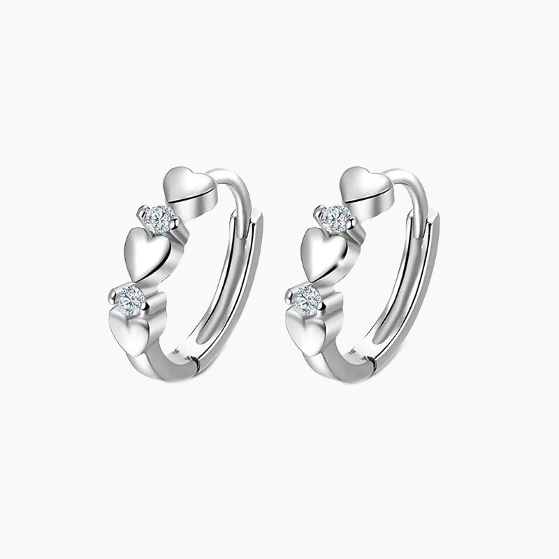 Heart shaped Zirconia Huggie Earrings