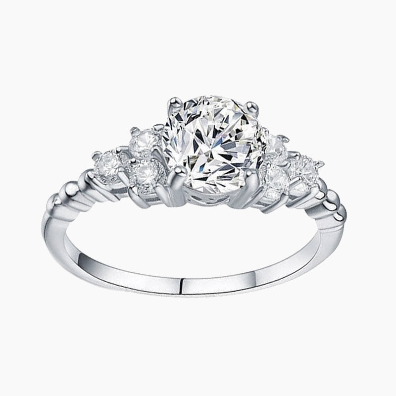 925 Sterling Round Cut Perfect Gems Ring